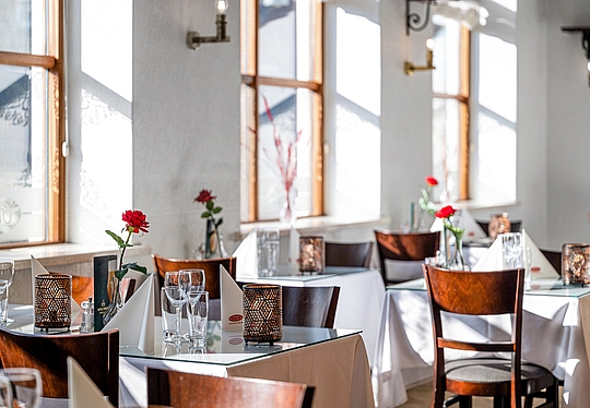 Dækket bord på Hotel Phønix til Inspirationsdag - Åbent Hus i Brønderslev